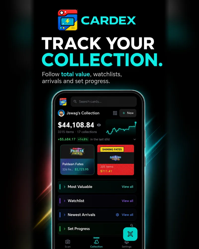 Collection screen with total value and set progress
