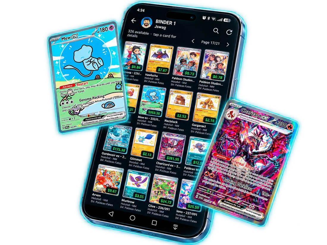 A Cardex binder shared with prices on every card